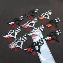Metalinis V8 Amerikos vėliavos automobilio emblemos ženklelio lipdukas Lipdukas automobilio stilius, skirtas Ford Chevrolet Dodge džipui Cadillac Buick Lincoln Chrysler automobilių priedai 1