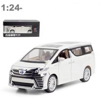 1/24 Scale Vellfire MPV Diecast automobilių modelio žaislas, atgal patraukiama žaislinė transporto priemonė su garsu ir šviesa vaikams, mažiems berniukams, mergaitėms, dovanų kolekcija 1/24-21.5x8.7x6.2cm balta