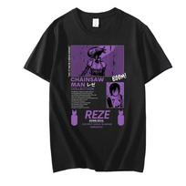 Chainsaw Man Reze Japoniškas Anime Marškinėliai Unisex Manga Grafiniai Marškinėliai Juokingi Animaciniai Pochita Makima Marškinėliai Unisex Viršūnės Marškinėliai Unisex L