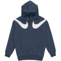 Nike Sportswear Swoosh Fleece Hoodie Women Tops Obsidian DD5581-437 M
