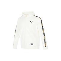PUMA Solid Stripe Letter Logo Print Zip Hoodie Jacket Unisex Outerwear White 539532-93 XXL