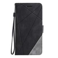 „Xiaomi Redmi A3 Cover Luxury Flip Wallet Lines“ odinis dėklas, skirtas „Redmi A3 RedmiA3 A 3 A1 A2 Plus“ daugiafunkciams odiniams magnetiniams telefono dėkliams for Redmi A3 juoda