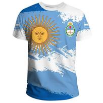 Argentinos marškinėliai Argentinos vėliavos emblema 3D spausdinimas Vyrams Moterims Laisvalaikio Dydžio Per dideli Trumpomis Rankovėmis O-Kaklo Marškinėliai Vaikams T-shirt Viršutiniai Drabužiai L