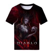 Naujas Žaidimas Diablo 4 3D Spausdinti Marškinėliai Vyrams Moterims Laisvalaikio Mados Gatvės Stiliaus Ypač Dideli Trumpomis Rankovėmis Marškinėliai Vaikams T-shirt Viršutiniai Drabužiai S balta