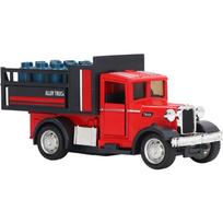 1/32 Transporterio sunkvežimio modelis, Transporterio modelio žaislas su garsu atitraukiamas namams vaikams 1/32-Size:13.5*6*5cm,Coal raudona