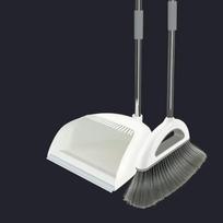 „Magic Broom“ ir plastikinių šiukšliadėžių rinkinys Valymo įrankiai Šlavimo valytuvas grindims Namų priedai Šlavimo dulkių šepetys Daugiafunkcis 2pcs balta