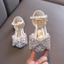 Blizgučiai Mergaičių sandalai Bling Princess Batai Vaikų Vakarėlis Šokių Batai Vaikiški Batai Sandalai 26 16.3CM auksas