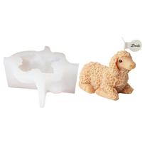Little Sheep silikoninės žvakės formos, imituotos gyvūnų formos aromaterapijos formos, skirtos naminių gyvūnėlių mylėtojams papuošalų gamybos reikmenims B