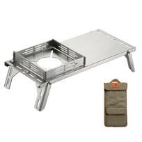 Portable Camping Stove Table Folding Camp Table Small Camping Table 5kg Load-Bearing Stainless sidabras