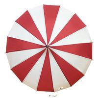 16k Black and White Retro Pagoda Umbrella Classical Striped Parasol Umbrella Sun Rain UV Large Umbrella with Hook Handle