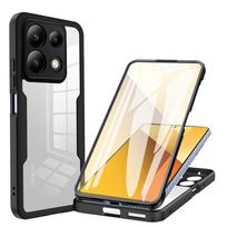 Skysto silikono 360 laipsnių hibridinis dėklas, skirtas Xiaomi Redmi Note 13 5G 13 Pro 4G Plus 12S 4G 11 Pro 5G Protect smūgiams atsparus pilnas apsauginis dangtelis Redmi Note 13 5G juoda