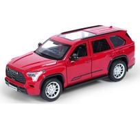 1/24 „Toyota Sequoia“ visureigio modeliavimo lydinio automobilio modelis, metalinis visureigių automobilio modelis, garsas ir šviesa, berniukų žaislas vaikams, dovana raudona