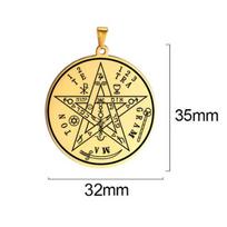 3 vnt. Tetragrammatono Amuleto Pakabukas Karoliams Angelas Maginis Amuletas Talismanas Saliamono Pentagrama Karolių Aksesuarai beige
