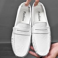 Vyriški mokasinai Balta Loafer Ruda vairavimo batai Patogūs plokščiapadžiai platūs batai Slip-on Didesnio dydžio batai vyrams, didesniems EU: 39 balta