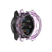 TPU apsauginis dėklas, skirtas „Garmin Fenix ​​6“, „6S“, „6X Pro“ išmaniesiems laikrodžiams, skaidrus, minkštas silikoninis buferio apsauginis apvalkalo dėklas, priedai Fenix 6 6Pro violetinė