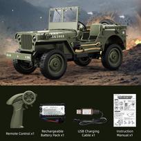 C8815 RC Car 2.4G 4wd bekelės RTR vikšrinis 1941Mb skaleris Willys Jeep laipiojimo svarstyklės karinės sunkvežimių transporto priemonės suaugusiems vaikams žaislas