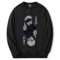 Jujutsu Kaisen Džemperiai Anime Gojo Satoru Anime Vyrams Moterims Grafinis Džemperis Puloveriai Mada Didelio Dydžio Sudaderas Hombre XS juoda