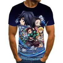 „Demon Slayer“ 3D spausdinimo marškinėliai vyriški, moteriški, vasaros mada, laisvalaikio trumpomis rankovėmis unisex Harajuku gatvės apranga, dideli marškinėliai S