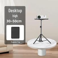 Universalus grindų stovas projektoriams su 2,1 m ištraukiamu stovu ir ištraukiamu dėklu large projector tray + 0.5m bracket white