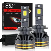 2vnt H7 H4 LED Canbus automobilių priekinių žibintų lemputės 200W 90000LM H1 H8 H9 HB3 9005 HB4 9006 H11 9012 Hir2 LED lemputė Auto turbo lemputė VW Ford 6000K 9012 Hir2