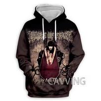 Madingi vyriški 3D spausdinti Cradle Filth gobtuviniai džemperiai Harajuku gobtuviniai džemperiai Viršutiniai drabužiai S