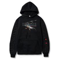 Cloud Strife Buster kardas su gobtuvu Final Fantasy VII Rebirth Megztiniai Karštas žaidimas Harajuku Estetika Palaidinės Unisex Aukštosios gatvės viršutiniai drabužiai XS juoda