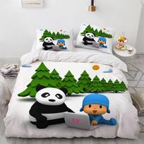 Pocoyo patalynės komplektas 3D spausdintas antklodės užvalkalas ir pagalvės užvalkalas 2/3 vnt. Dvigulis Pilnas Karalienės Karališkas Antklodės užvalkalas Namų tekstilė Vaikų dovanos 135x200cm-2pcs