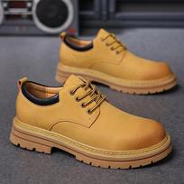 Men's British Style Thick-Soled Outdoor Martin Boots - Genuine Leather, Low-Top, Heightened, Casual Workwear Boots 43