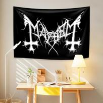 Mayhem Death Rock Grupės Sieninė Danga Hippie Sienos Pakabinamas Elementas Namų Dekoras Miegamojo Bendrabučio Fono Audinys Koncertų Dekoras Gerbėjų Dovana 29x37in white