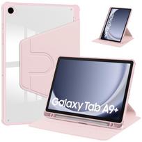 Samsung Tab A9+ 11  Besisukantis akrilinis odinis dėklas - Visiškai apsauginis apvalkalas, 2023, Apsauga nuo kritimo A9 8.7 rožinė
