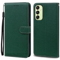 A16 dėklas Samsung Galaxy A16 dėklas piniginė atverčiamas odinis dėklas Samsung Galaxy A16 5G dėklas silikoninis knygutės tipo viršelis Coque Fundas Samsung A16 4G 5G tamsiai žalia spalva
