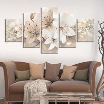 Artsailing HD plakatų spausdinimas Drobės tapyba Abstrakti lelijos gėlė Namų dekoras Šiuolaikinis 5 vienetų paveikslėliai Sienų menas svetainei 20x35cm*2  20x45cm*2  20x55cm*1