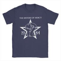 1984 The Sisters Of Mercy Marškinėliai Vyriški Medvilniniai Vintažiniai Marškinėliai Apvalia Kaklo Marškinėliai Trumpomis Rankovėmis Drabužiai Naujas Atvykimas S tamsiai mėlyna spalva