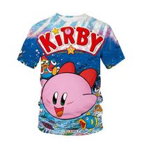 Naujas Žaidimas Anime Kirby Marškinėliai Vaikams Kawaii Juokingi Vasaros Animacinis 3D Marškinėliai Berniukams Mergaitėms Vaikų Drabužiai Unisex Trumpomis Rankovėmis 100 cm