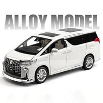 Nauja 1:18 Toyota Alphard MPV negabaritinių lydinio modelio automobilių žaislas, liejamas metalas, garsas ir lengvas automobilis vaikams, automatinių durelių lydinio automobilis berniukui balta