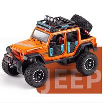 Nauja 1:24 Jeeps Wrangler Rubicon Alloy pikapas Modelis Lietas metalinis žaislas visureigis automobilio modelis Garso ir šviesos kolekcija vaikams Dovana oranžinė