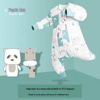 IDBABY Medvilninis kūdikio miegmaišis su atskirtomis kojomis – Visasezoninis, apsaugantis nuo staigių judesių ir atspardymo, skirtas pavasariui ir rudeniui. S (Recommended Height Up to 80CM)