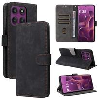 Atlenkiamas dėklas Motorola Edge 60 Pro, pagamintas iš PU odos, apsaugantis visą korpusą, su [RFID blokavimu], atsparus smūgiams, patvarus, retro telefono dėklas for Motorola Edge 60 Pro juoda