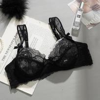 Prancūziška Seksuali Nėriniuota Liemenėlė Apatinis Trikotažas Apsauganti nuo Nukarimo Itin plona Kvėpuojanti Liemenėlė M juoda
