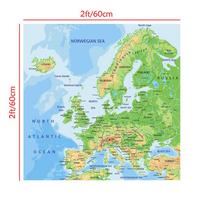 Angliškas Žemėlapis-Europos Žemėlapis-Reljefinis Žemėlapis,Linijinis Žemėlapis,Namų Dekoras,Mokymosi Vieta,Geografiniai Įrankiai,Turizmo/švietimo Įrankiai 60*60cm(Canvas)