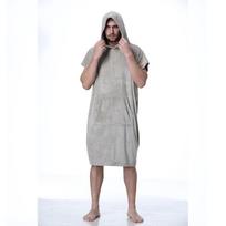 Unisex greitai džiūstanti su gobtuvu paplūdimio chalato pončas - Koralinis vilnos banglenčių ir plaukimo persirengimo rankšluostis 88*110cm One Size chaki