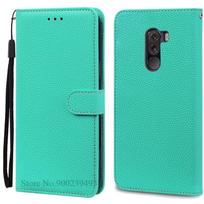 Dėklas Xiaomi Pocophone F1, smūgiams atsparus piniginės tipo atverčiamas dėklas Poco F1 dangtelis, Xiaomi Mi Poco telefono F1 Poko F1 PocoF1 telefono dėklai Pocophone F1-Poco F1 dangaus mėlyna spalva