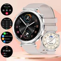 LIGE Naujas išmanusis laikrodis Moterims Pilnas apskritimas Jutiklinis ekranas Bluetooth skambučiai Atsparus vandeniui Sportinė veikla Fitness Išmanusis laikrodis Moteriška dovana silicone strap sidabras