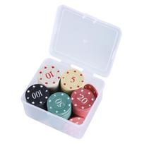 100 vnt. Ruletės žaidimo Bingo žetonas Plastikinis Kazino Pokerio žetonas Mokomieji žetonai Mažas Pokerio žetonas su laikymo dėžute Patvarus LD