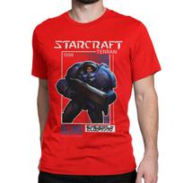 Terran StarCraft Žaidimo Marškinėliai Vyrams Moterims Laisvalaikio Grynos Medvilnės Marškinėliai Apvalia Kaklo Trumpomis Rankovėmis Marškinėliai Didelio Dydžio Drabužiai S