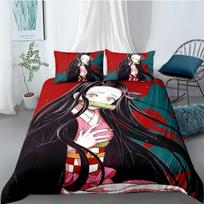 Antklodės užvalkalas Demon Slaye 3D Išskirtinis Muichiro tokito Anime Skaitmeninis spaudinys Patalynės komplektas Antklodė Lova Jaunimo Namų dekoras Berniukų dovana 100x135cm
