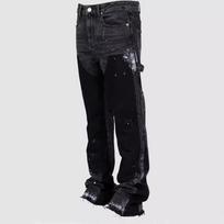 Vyriškos madingos džinsinės kelnės Madingi darbo drabužiai Elastingi Daugia spalvų Denim Daugiasluoksnės Flaire kelnės XS tamsiai pilka spalva