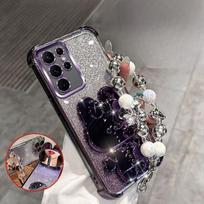 Triušio Veidrodėlio Laikiklio Telefono Dėklas Samsung S25 S24 S23 S22 EDGE Ultra Plus Fe su Apyranke, Keturių Kampų Oro Pagalvės Amortizacijos Dėklas Case & Holder&Galaxy S25 Edge violetinė