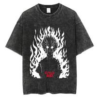 Anime Mob Psycho 100 skalbinti marškinėliai Streetwear vyrams Harajuku grafika Retro laisvalaikio mados marškinėliai vasariniai trumparankoviai M