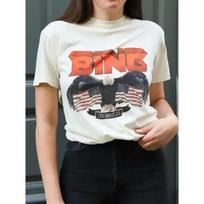 Naujas AB Moteriškas Bing Marškinėliai Moteriškas Viršus Marškinėliai Vyriški Trumpomis Rankovėmis Laisvi O-kaklo Moteriški Retro Skalbimas Erelio Vėliava Drabužiai 4XL